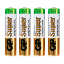 Батарейки алкалиновые Alkaline 4 шт., LR03-AAA, GP Super, GP 24ARS-2SB4 (х4/96) Китай