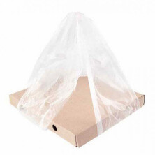 Пакет-майка под коробку для пиццы размером от 30х30 см до 38х38 см, 32+24х60 см, 14 мкм, белый, ПНД, в упаковке 100 штук, в коробке 1000 штук