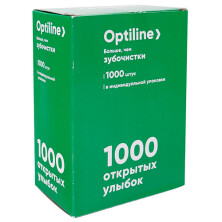 Зубочистки Optiline 1000 шт/уп в PE инд уп бамбук *36