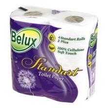 Туалетная бумага 2х слойная Belux «Стандарт», 4 рулона (х1/12) [упаковка]