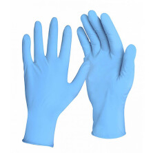 Перчатки одноразовые нитрил 100шт/уп M голубые,10%, упак
