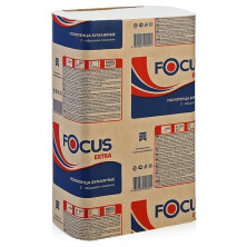 Полотенца бумажные листовые Focus Extra 1-сл белые Z сложения 250 листов, упак